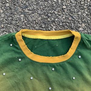 Custom Transfer Rhinestone <b>T</b>-<b>Shirt</b> <b>T</b> <b>Shirts</b> Mens Graphic Sun Faded Vintage Washed Rhinestone Tee <b>T</b> <b>Shirt</b> With Rhinestone - Product Image 3