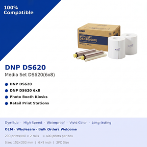Kit de médias DNP DS620 : Papier photo brillant/lustré 6x8, 400 impressions (200/rouleau), Kit de ruban de sublimation par transfert thermique pour borne photo, 4,3 kg - Product Image 4
