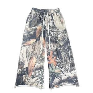 Factory Direct 100% Cotton Fleece Hunting Camouflage Print Stacked Wide Leg Sweatpants <b>Drawstring</b> Baggy Heavyweight <b>Trousers</b> - Product Image 1