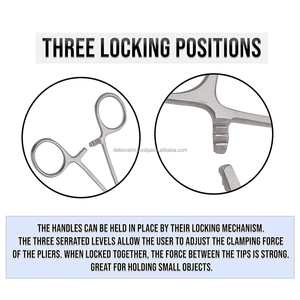 Jeu d'hémostats 2 pièces Pinces de verrouillage incurvées et droites en acier inoxydable de 3.5 "| Pince à épiler de précision pour les infirmières, à usage hospitalier - Product Image 5