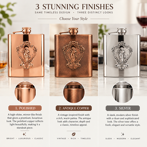 Traditional Deity Relief Copper Finish Metal Hip <b>Flask</b> portable travel camping pocket drinking mens groomsmen souvenir wholesale - Product Image 4