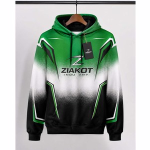 เสื้อฮู้ดดี้แบบสวมหัวสีฟ้าอ่อนลายทางสีขาว-ขาวรอยัลสำหรับกีฬา ผลิตตามสั่งจากอุตสาหกรรมซีอาโกต์ ปากีสถาน ขายส่ง - Product Image 2
