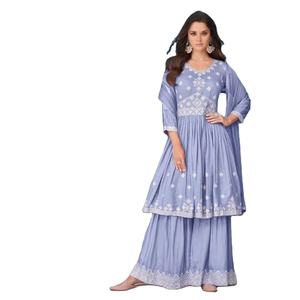 Nueva colección Heavy Rayon Viscos Trabajo apropiado Kurti y fiestas de adultos Heavy Nazmin Dupatta Ropa india y pakistaní - Product Image 1