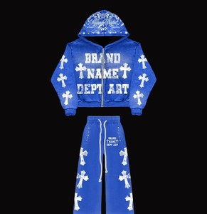 ชุดเซ็ตเสื้อผ้าลำลองแฟชั่นสตรีทสำหรับผู้หญิง ชุดสองชิ้น กางเกงขาสั้น เสื้อฮู้ดมีซิปพิมพ์ลาย สวมใส่สบาย เหมาะสำหรับฤดูร้อน - Product Image 5