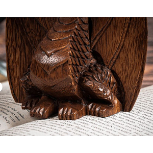 Statue de dragon en bois sculptée à la main, sculpture de dragon en bois massif pour le Feng Shui, décoration de dragon sculpté à la main de qualité supérieure - Product Image 1
