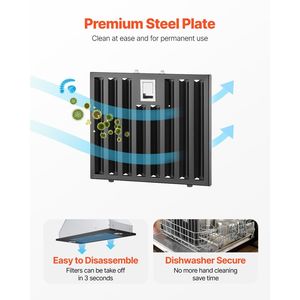 Cappa aspirante da incasso in acciaio da 30 pollici 800 CFM con luci LED e controlli touch gestuali, inserto per cappa da cucina da 30 pollici - Product Image 4