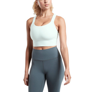 Soutien-gorge de sport pour femme grande taille à maintien léger en Spandex et Polyester, dos nageur, col ras du cou - Léger, respirant, séchage rapide, pour la gym et l'athlétisme - Product Image 2