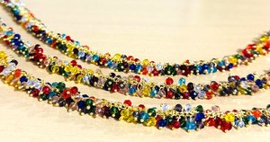 Cadena de Cuentas de Cristal Multicolor de 3mm, Cadena de Cuentas Hechas a Mano con Baño de Oro Grueso para la Fabricación de Joyería - Product Image 3