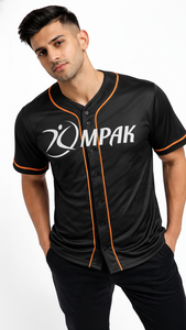 Camiseta de béisbol con botones y estampado por sublimación de primera calidad, diseñada para hombres que practican deportes activos y para uso en branding. - Product Image 2