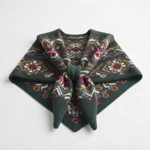 Châle en laine tricotée chaude pour l'hiver, écharpe pashmina surdimensionnée épaisse pour femme, poncho cape pull, vente directe d'usine en gros - Product Image 2