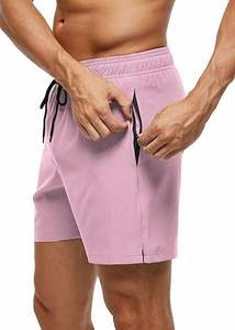 Shorts de bain pour hommes, nouveau design, prix de gros, séchage rapide, polyester, uni, pour adultes, shorts de fitness - Product Image 4