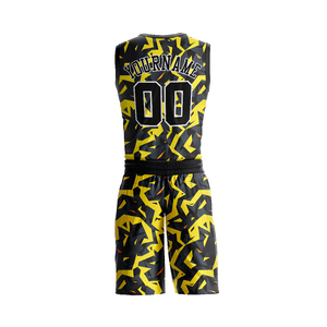 TRENDION APPARELS ชุดเสื้อบาสเก็ตบอลชายพร้อมกางเกงขาสั้น พิมพ์ลายแบบ Sublimation โพลีเอสเตอร์ 100% ระบายอากาศได้ดี สำหรับผู้ใหญ่ ยูนิเซ็กซ์ ชุดยูนิฟอร์ม OEM - Product Image 2