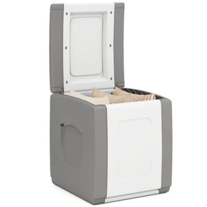 Contenitore da Esterno Impermeabile da 27 Galloni in PP per Patio con Maniglie Laterali e Design Bicolore Grigio - Product Image 3