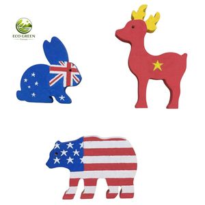 ของเล่นไม้สนรูปสัตว์แบบมอนเตสซอรี่สำหรับเด็ก ชุดงานฝีมือระบายสี DIY ของตกแต่งสัตว์ทำมือจากไม้ - Product Image 4