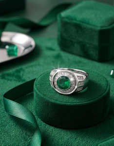 Bague Chevalière Homme en Argent Sterling 925 avec Émeraude Verte, Fabricant de Bijoux Personnalisés en Gros, Fournisseur de Bagues de Luxe en Pierres Précieuses pour Hommes - Product Image 2