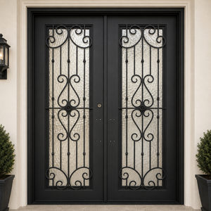 Puerta Exterior de Hierro Forjado: Puerta de Entrada Hecha a Mano con Diseño Artístico para Entradas de Hogar Seguras y Elegantes - Product Image 3