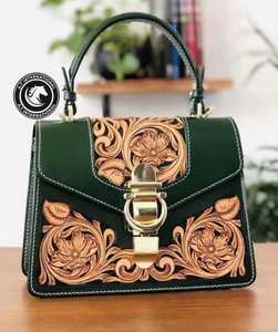 Genuine Leather Women's Waterproof Portable Handbag Vintage Rubbed Color Tote Bag Zipper High End Feel <b>Large</b> Capacity Multiple - Product Image 3