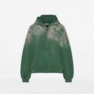 High Demanding Custom Logo Green Mens <b>Tie</b> <b>Dye</b> Tracksuit <b>Set</b> Full Sleeve Hooded Zipper Closure Loose Fit Casual Wear Spring Adult - Product Image 3