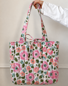 Sac fourre-tout matelassé en coton Dolly Enterprises, fermeture éclair, couleur unie, fait main, sac à bandoulière pour la plage, les voyages et le quotidien - Product Image 5