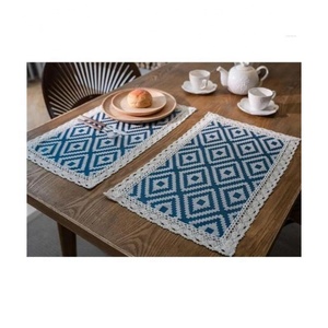 Wholesale Attractive Jacquard Embroidered Floral Table Mat Heat Insulated Pad Dinner Table Decor Rectangular Shaped Mats 35x31cm - Product Image 4