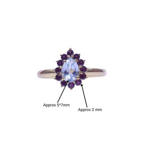 Wedding Wear 925 Sterling <b>Silver</b> Gold Plated Jewelry Blue Topaz <b>Garnet</b> Gemstone Women Wear Classic <b>Ring</b> - Product Image 4