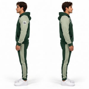 Conjunto deportivo de sudadera y pantalones para hombre, tejido que absorbe la humedad, ajuste flexible, ropa de entrenamiento para gimnasio, OEM - Product Image 5
