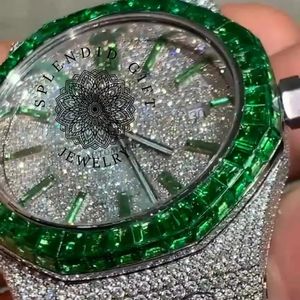 Reloj de Diamantes para Hombre, un Regalo Espléndido, 28 mm, Analógico, Movimiento de Cuarzo ETA, Esfera de Cristal de Zafiro, Correa Plateada con Moissanita, para Boda - Product Image 5