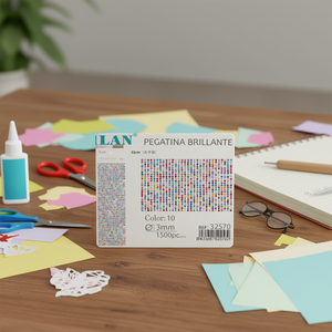 Ilan Adesivi Brillanti 3mm 1500pz Multicolore per Lavori Creativi - Product Image 2