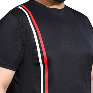Camiseta de Manga Corta para Hombre, Talla Grande, Corte Holgado, Color Negro, Tejido de Punto, 100% Algodón, Transpirable, Anti-Pilling, Cuello Redondo - Product Image 6
