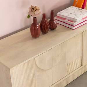 Meuble TV en bois de manguier blanchi Vandana Cresta Sierra - Product Image 2