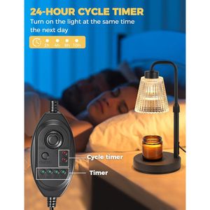 Lampe chauffe-bougie à intensité variable avec minuterie, cadeau d'anniversaire ou de pendaison de crémaillère pour femme et maman, élégante décoration pour la maison neuve avec chauffe-cire J - Product Image 6