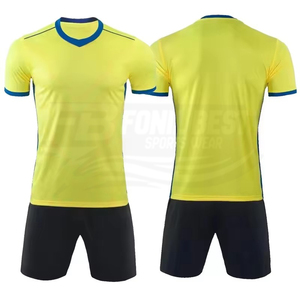 Men's Neon Green V-Neck Soccer Jersey Set <b>Short</b> Sleeve Moisture Wicking <b>Polyester</b> <b>Shorts</b> All Seasons Athletic Fit - Product Image 4