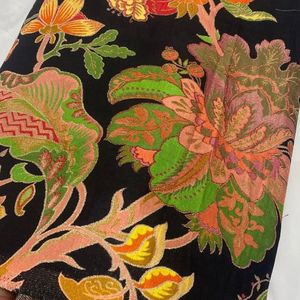 Tissu ethnique en soie Dola de 45 pouces avec imprimé floral sur toute la surface pour Haldi Kurti, Anarkali, Dupatta et jupe - Product Image 6