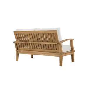Peno Outdoor Teak Wood Garden <b>Sofa</b> Wooden Patio Couch <b>Waterproof</b> Cushioned Seat Modern Outdoor Furniture - Product Image 2