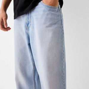 Jean unisexe 100 % coton, séchage rapide, taille haute, coupe droite, style ample, broderie, plusieurs couleurs, style vintage, poids lourd - Product Image 6