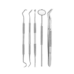5 Pcs Dental Kit Tongue <b>Scraper</b> Mouth Mirror Scaler <b>Plaque</b> Remover Tooth Pick Dental Cleaning Tool Set - Product Image 3