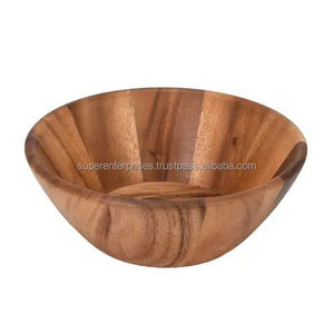 Bol de service en bois de style organique qui apporte chaleur aux espaces repas et cuisine - Product Image 4