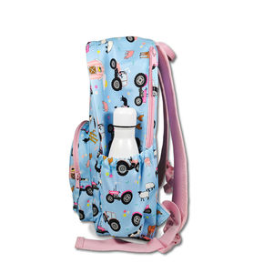 Fletcher Unisex Letter Pattern Softback Backpack <b>Water</b> Bottle Pocket Lightweight Polyester 20-37L Travel Bag Zipper Closure for - Product Image 6