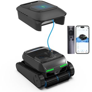 Nettoyeur de piscine robotisé 10000 GPH sans fil, aspirateur humide et sec sans sac avec navigation intelligente contrôlée par application pour piscines hors sol - Product Image 1