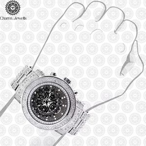 Charm_Jewells Luxury Men's Stainless Steel Watch 40mm Case Mechanical Movement Glass Dial Hip Hop Style 10 Bar Water Resistant - Product Image 2