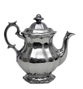 <b>Vintage</b> Silver Moroccan Tea Pot Ornate Engraved <b>Kettle</b> Traditional Serving Pot Eco-Friendly Durable Double Wall for Hospitality - Product Image 1