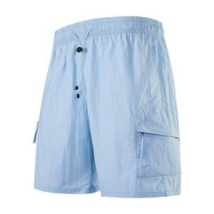 Shorts cargo pour homme, couleur violet clair, séchage rapide, taille à cordon de serrage, shorts décontractés de style bermuda avec poches - Product Image 2
