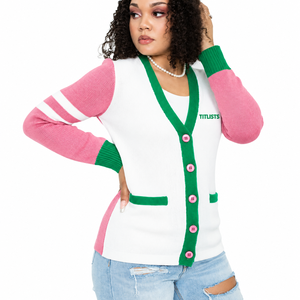 Pulls très demandés de haute qualité à col en V pour les sororités, les fraternités, les écoles, les collèges, les universités, pulls longs unisexes - Product Image 1