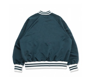 Blouson bomber uni pour homme, col montant, fermeture éclair, coupe classique, vêtement décontracté d'automne, matière polyester - Product Image 2