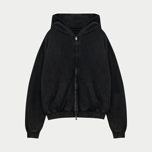 Nueva Sudadera con Capucha Oversize para Hombre Estilo Urbano, Lavado Ácido, 400GSM, Ajuste Holgado, Cremallera, Logotipo Personalizado, Proveedor Mayorista, Calidad Premium, Venta al por Mayor - Product Image 1