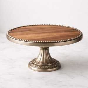 Luxury Double <b>Tier</b> <b>Cake</b> Stand Gold Branch Design Glass Dessert Display Stand Plates for Wedding - Product Image 6