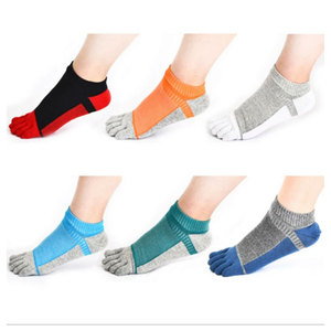 Five Finger Toe Sport Athletic Crew Casual Solid Ankle Cotton Men <b>Socks</b> Breathable Comfortable Everyday Fitness Running Training - Product Image 2
