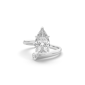 Bague unique en diamant de laboratoire brillant en forme de poire de 2,70 carats, argent sterling 925, bijoux de luxe certifiés IGI pour femmes, pour un anniversaire - Product Image 2