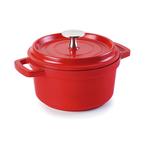 Mini Cocotte con Coperchio Rosso 1.5 Qt, Casseruola in Ghisa - Product Image 1