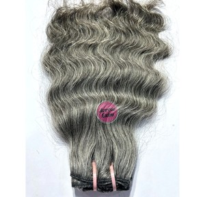 Meilleures extensions de cheveux vierges Remy gris, non traités, indiens, double trame, ondulation régulière, toutes couleurs, adaptées aux cheveux humains, 100g - Product Image 5